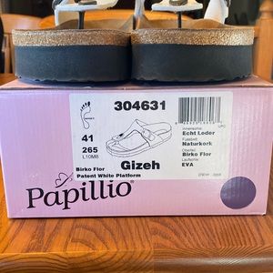 Papillio Patent EVO White Platform Sandal.  Sz. 41